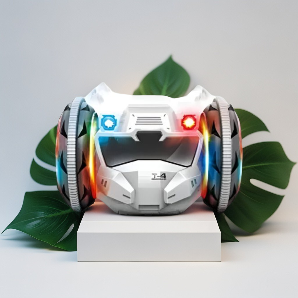 RoboMax 360° Balance Car – Electric Battery Operated Robot Toy with Flashing Lights, Music, Rolling Action & 360° Rotation for Kids LMI14913.