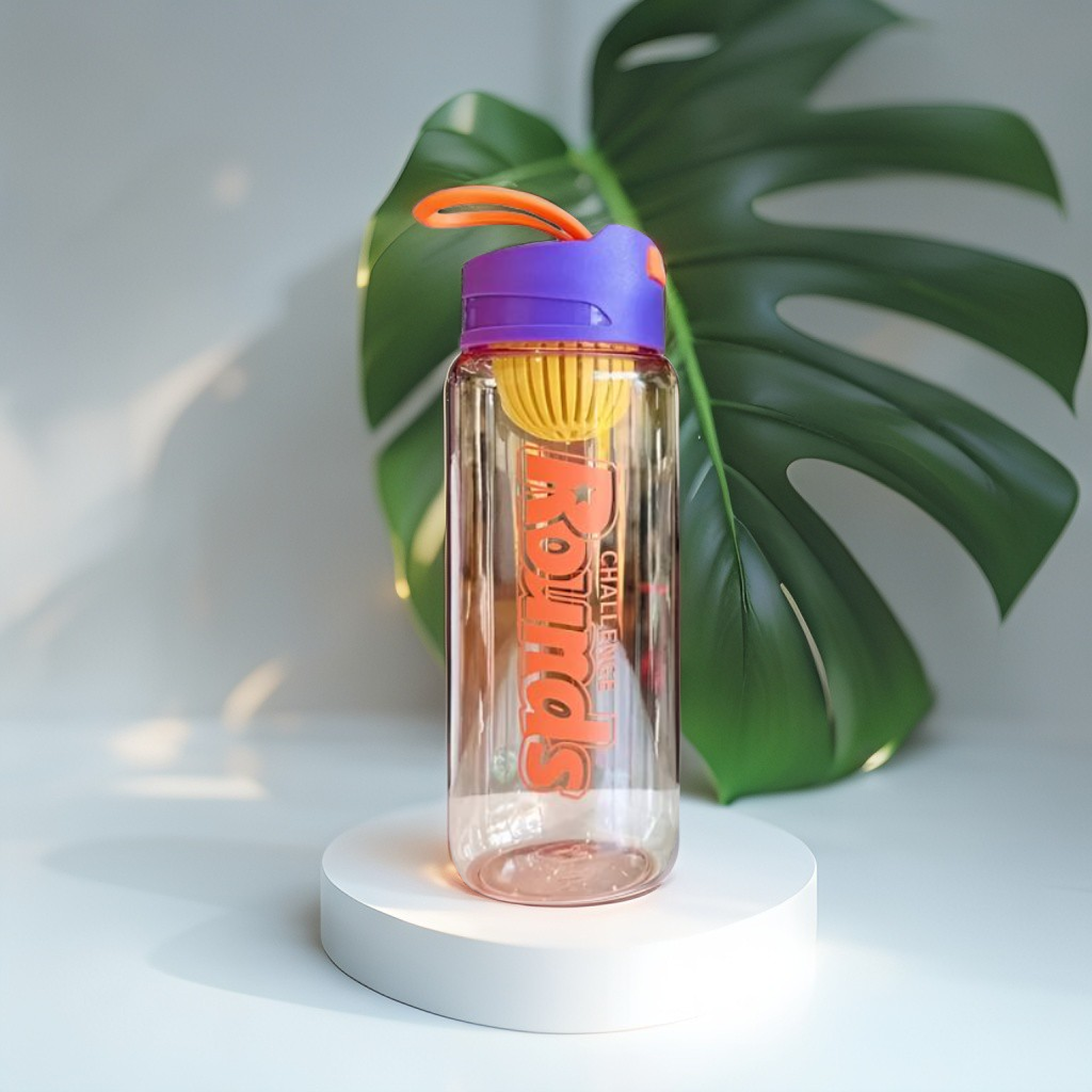 AquaGlide - 600ml Transparent Water Bottle for Outdoor Use - Leakproof, Lightweight & BPA-Free Hydration Companion NOV6115.