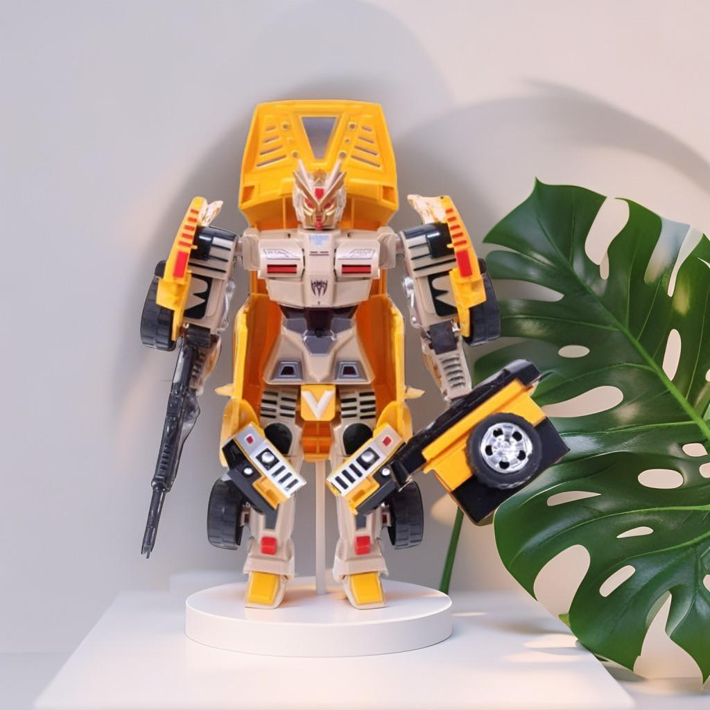 Yellow - TurboBot – Transforming Robot to Car Toy | 2-in-1 Automatic Shape-Shifting Vehicle for Kids LMI15052.