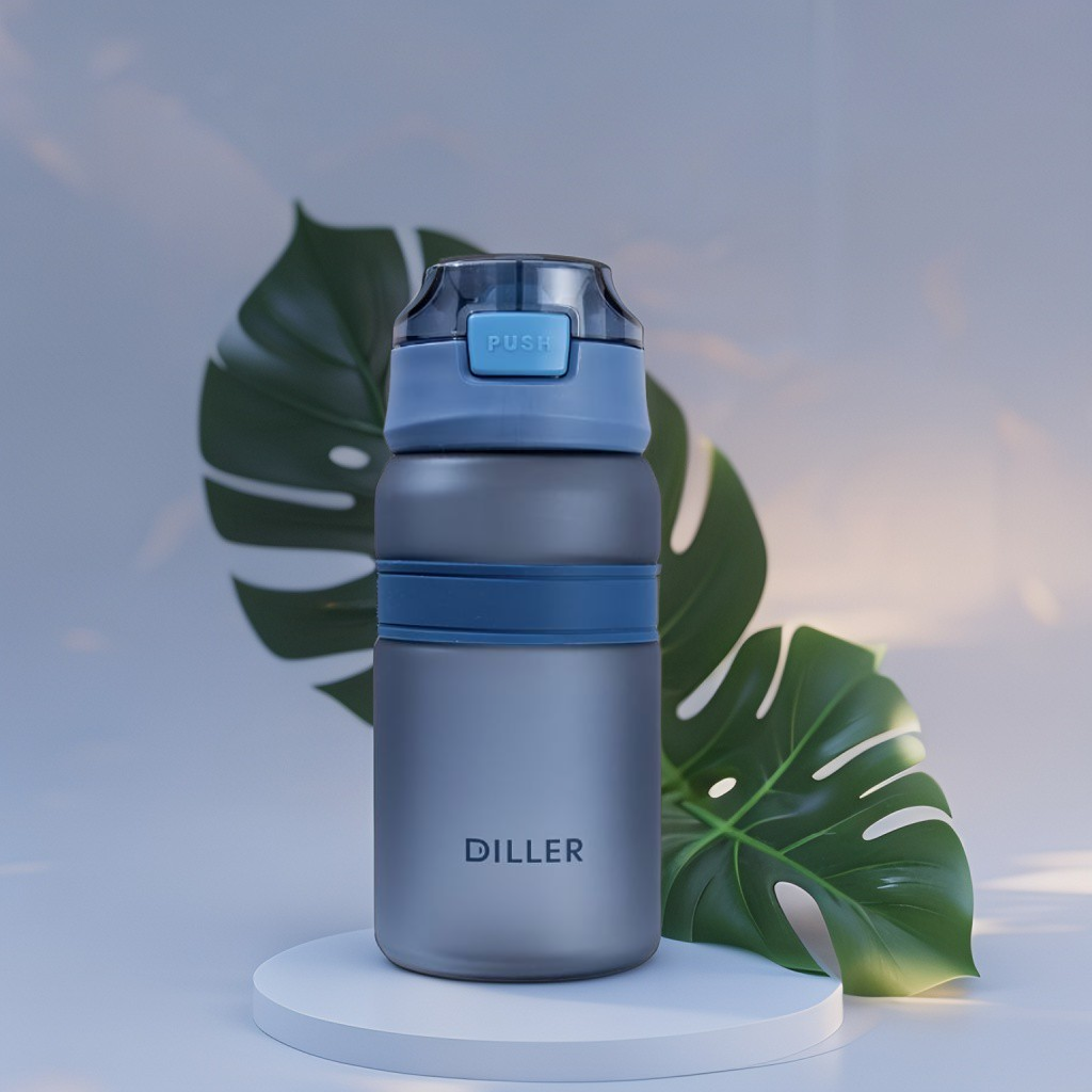 SipMate – Leak-Proof Water Bottle with Straw and Flip-Top Lid – Convenient 550ml Hydration Bottle NOV594.