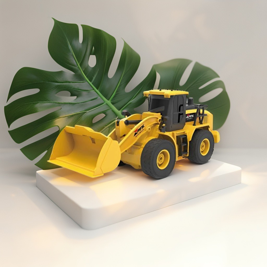 PowerDozer - Remote Control Construction Bulldozer Digger Truck Toy for Kids | 1:24 Scale, Rechargeable RC Vehicle with Lights & Sounds