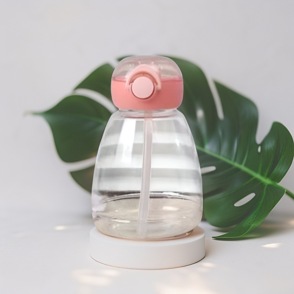 Pink - EcoSip – 880ml Reusable Plastic Bottle with Straw | Lightweight, Spill-Proof & Eco-Friendly Design NOV769.