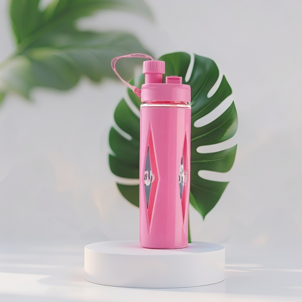 HydroSip KidsPro – Plastic Water Bottle with Straw and Carry String for School Children & Sports Enthusiasts NOV626.