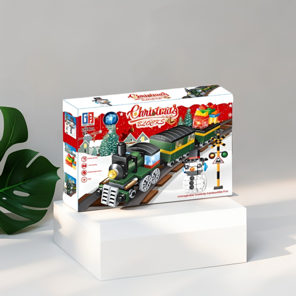 Christmas Train Building Block Set - 321 PCS Holiday Steam LEGO Set - Seasonal Decoration & Kids' Toy TV5186