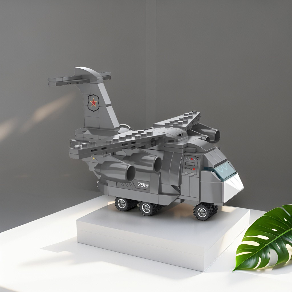 2-in-1 Military Aircraft Building Set with Cargo Plane and Fighter Jet Models – 258 PCS Construction Toy for Kids TV5074