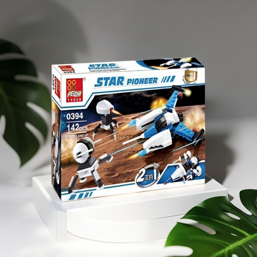 Star Pioneer Space Fighter & Robot LEGO Set | 142-Piece 2-in-1 Space Building Kit TV4832