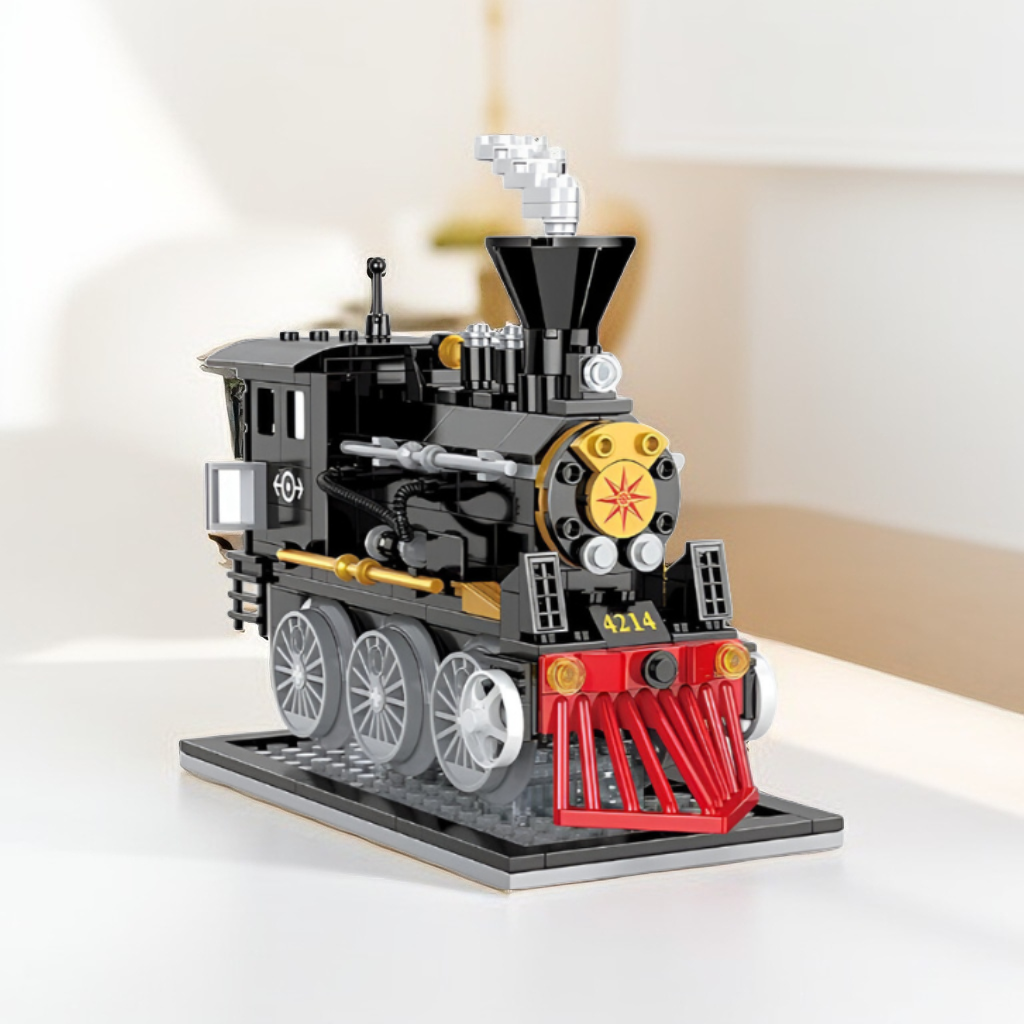 Classic Retro Steam Train LEGO Set | 238 PCS Vintage Locomotive Building Blocks Kit for Kids Ages 6+  TV4747