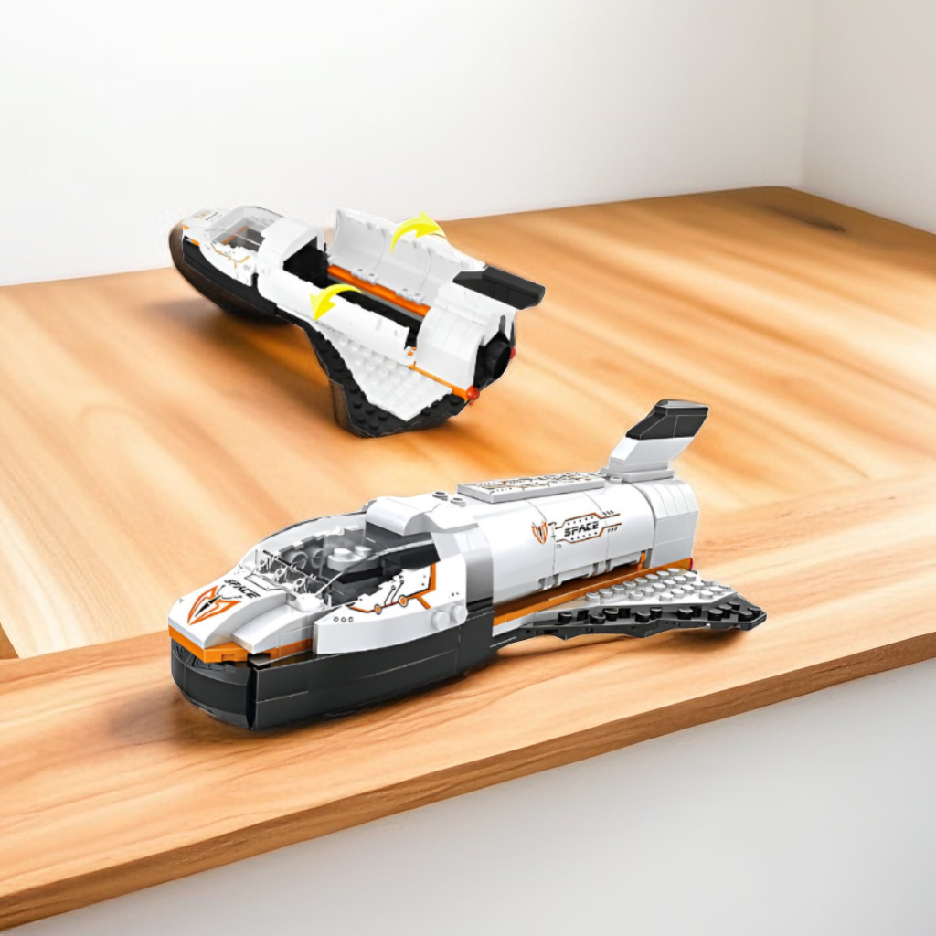 Space Shuttle Building Block Set - 3-in-1 Spaceship, Fighter, and Lander LEGO Set - 168 PCS STEM Toy for Future Astronauts TV847