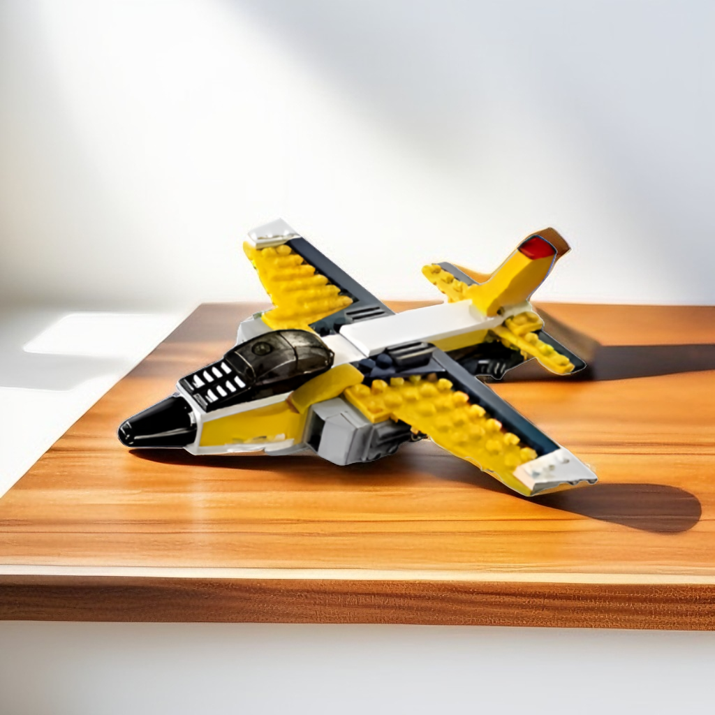 3-in-1 Super Airplane Building Block Set - 130+ PCS ARCHITECT Jet Fighter LEGO Set - STEM Toy for Kids 6+ TV860