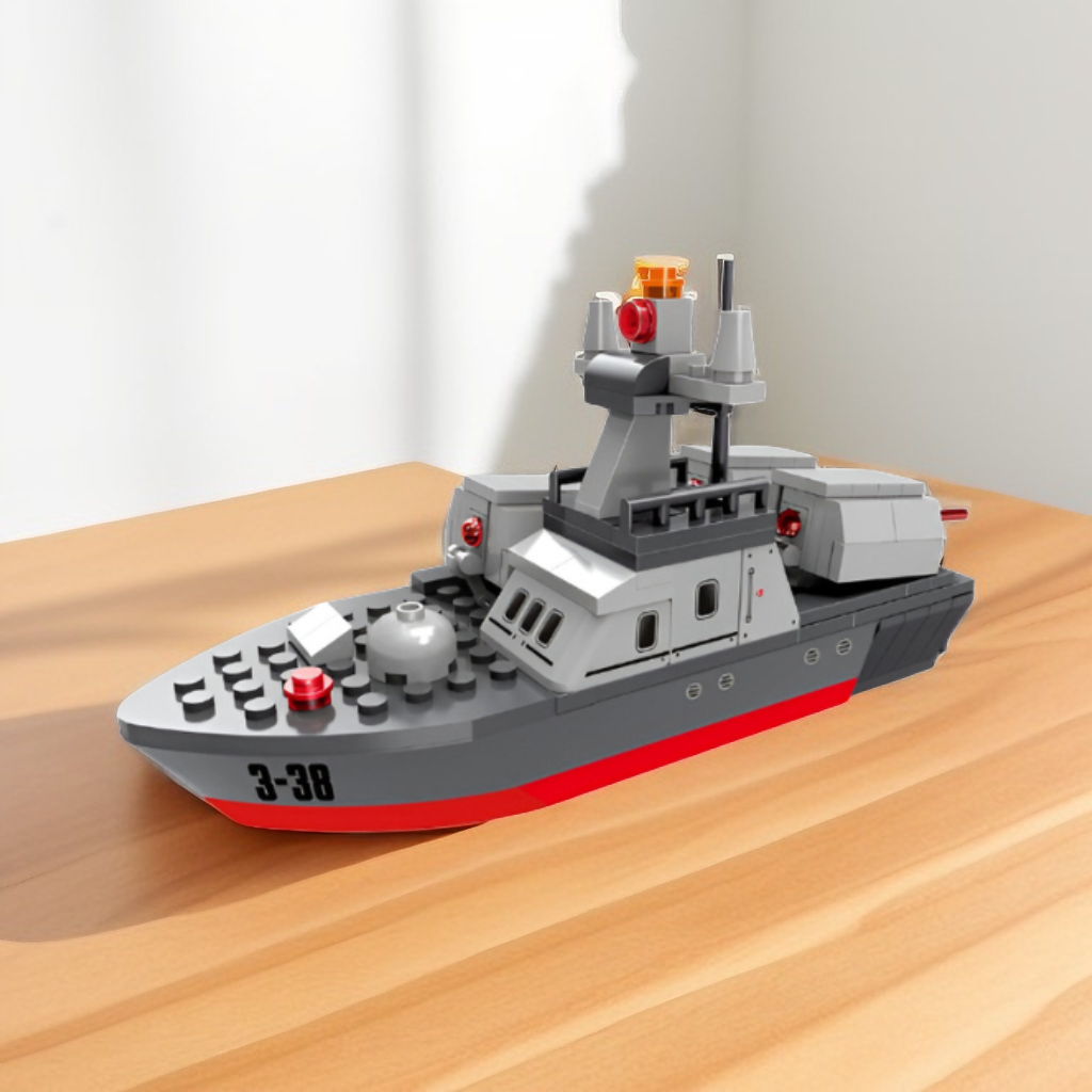 Military Warship Destroyer Building Blocks Set – 2-in-1 Navy Battleship Construction Toy, STEM Learning Set TV5590.