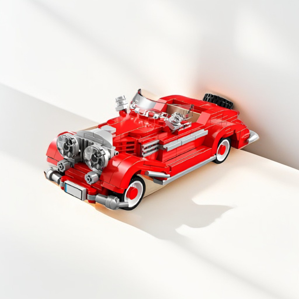 Red Vintage Antique Car LEGO Set | 334 PCS Classic Retro Car Model Building Blocks Kit for Ages 6+  TV3926