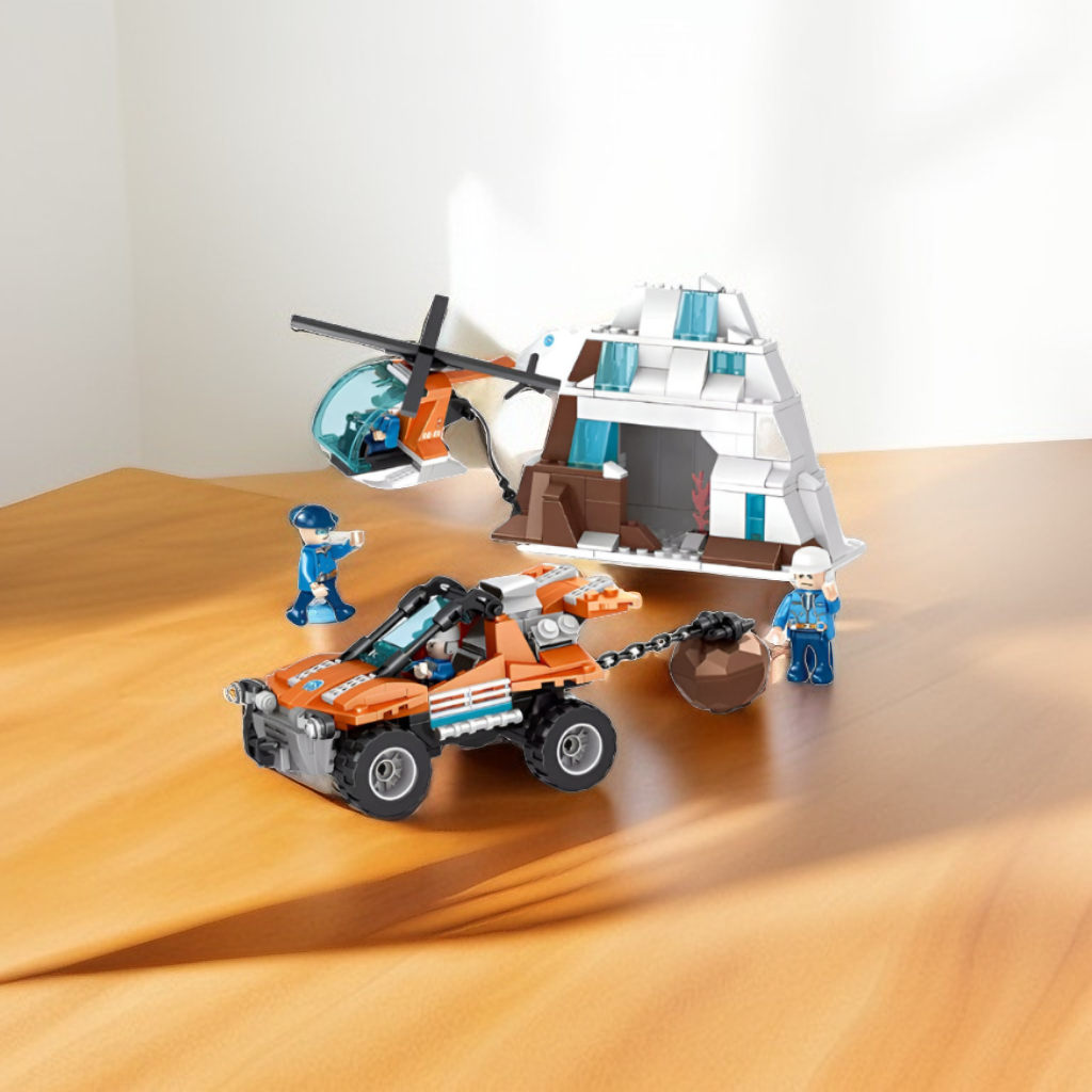 378 PCS Arctic Expedition Building Set with ATV and Rescue Helicopter – Polar Adventure Construction Toy for Kids TV5083