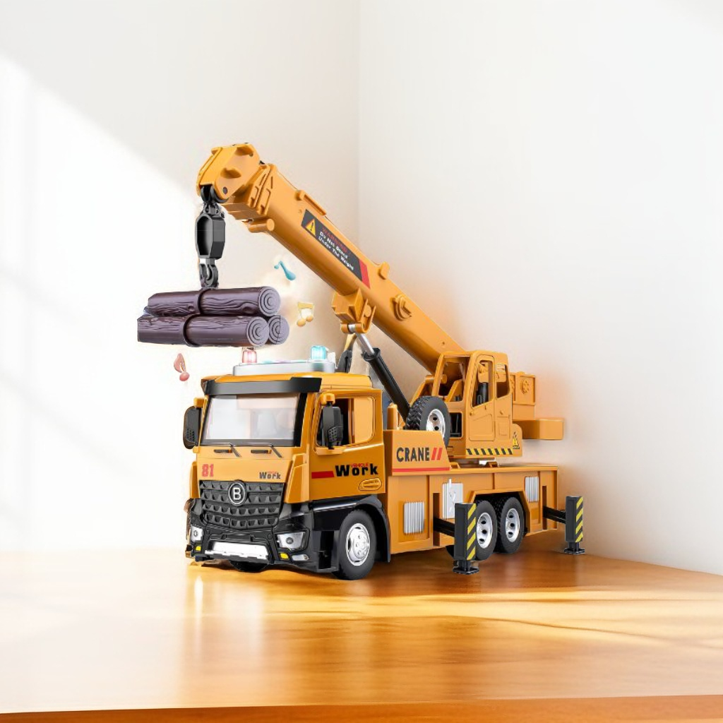 Crane Truck Toy for Kids – Metal Construction Vehicle with Movable Arm and Realistic Design LMI12781.