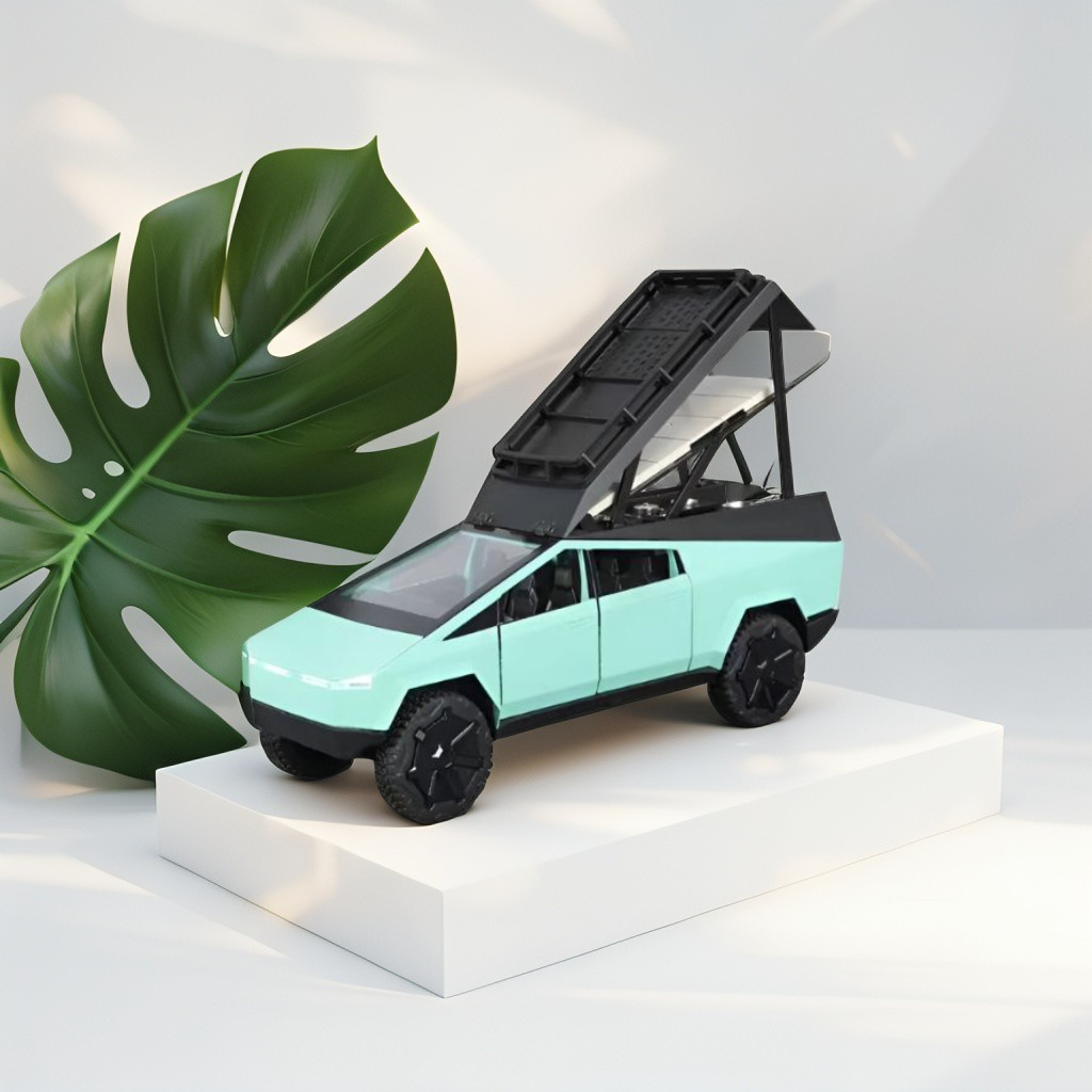 Green - Cybertruck Diecast Car Toy – Camping RV Edition | Collectible Metal Model for Kids & Adults Scale 1:24 LMI14923.