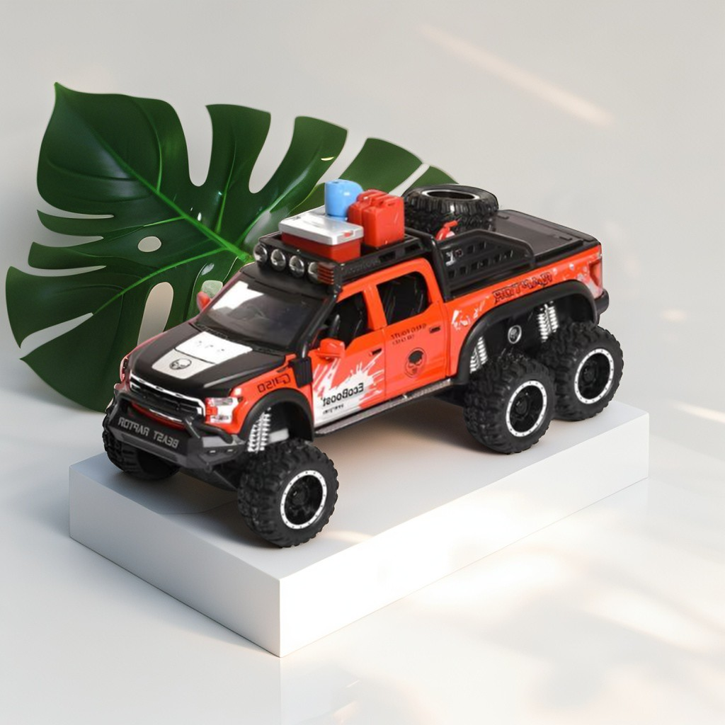 Red - Ford Raptor X-Spray - Raptor F150 Spray Diecast Car – Metal Toy Truck for Kids LMI15065.