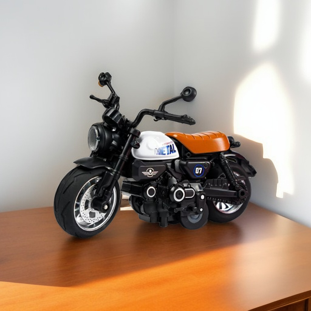 ThunderBolt - Mini Motorcycle Alloy Diecast Model with Lights - Perfect Gift for Boys and Collectors LMI14931.