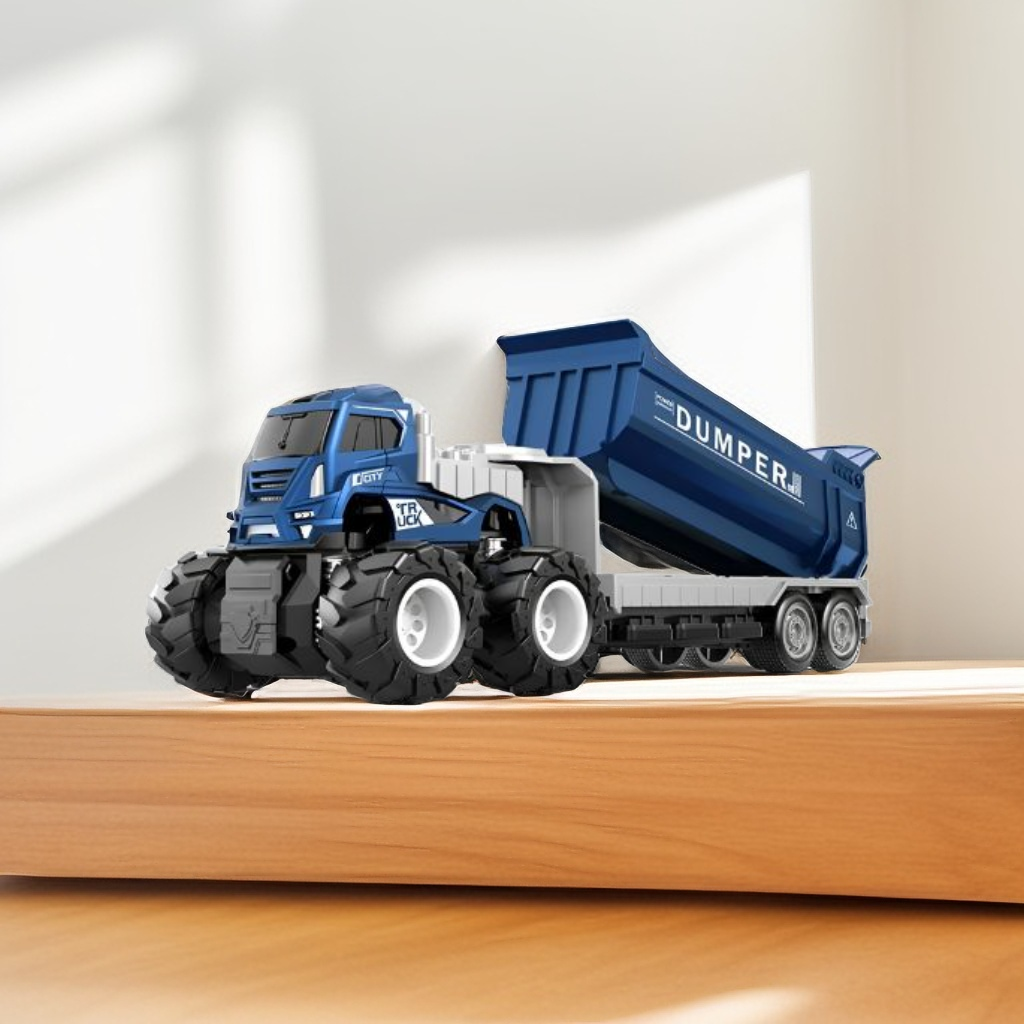 Blue - PowerDumper - Durable Pull Back Construction Vehicle Toy for Boys & Girls LMI12112.