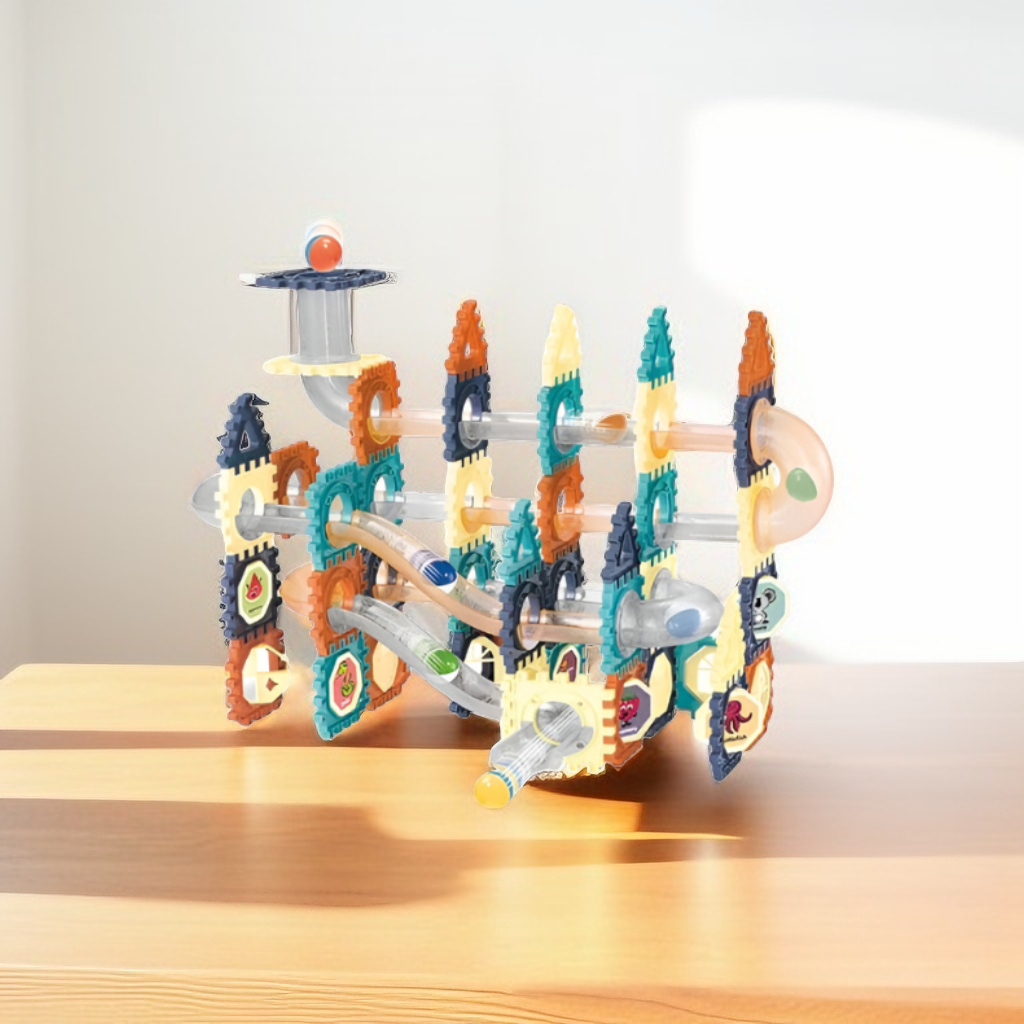 Marble Run Blocks Track Building Block Set - 110 PCS STEM Science Toy LEGO Set - Educational Ball Maze for Kids TV2119