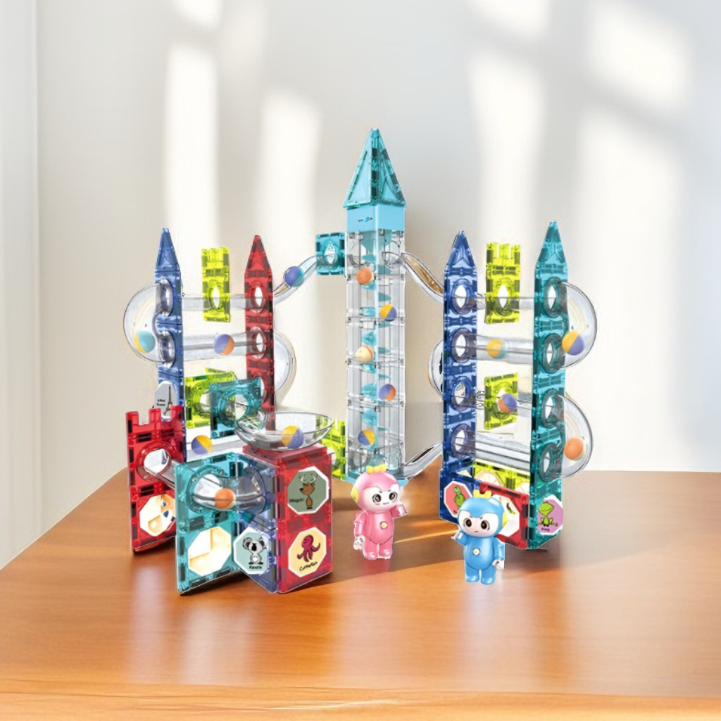 Magnetic Blocks Marble Run Building Block Set - 156 PCS MUSIC TOY LEGO Set - STEM Educational Ball Track for Kids  TV1139