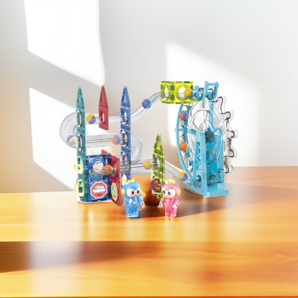 Magic Magnetic Blocks Marble Run Building Block Set - 109 PCS Ferris Wheel & MUSIC TOY LEGO Set - STEM Educational Toy TV1137