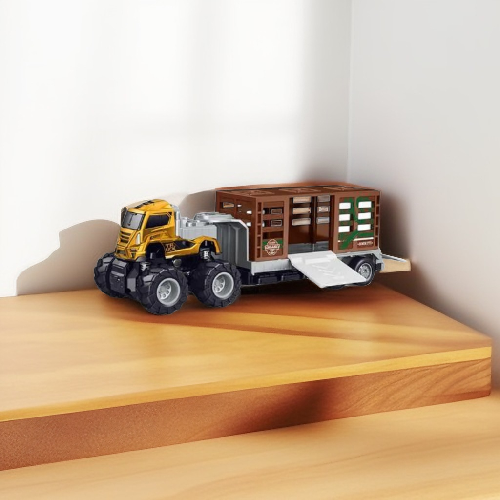 Animal Transport Truck  –  Pull Back Action, Realistic Farm Vehicle Toy for Kids NX12539.