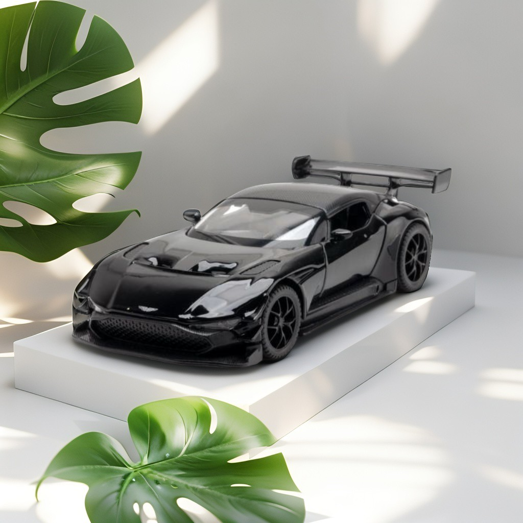 Black - Aston Martin Vulcan Diecast Pullback Car – Alloy Metal Racing Model Toy with Openable Doors, Collectible Gift for Kids Scale 1:32 (Copy)