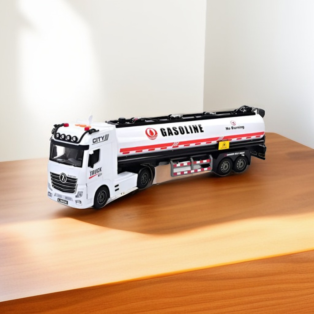 Tanker Truck Gasoline Toy for Kids – Realistic Fuel Transport Truck | Friction Powered, Durable Design - LMI8194.