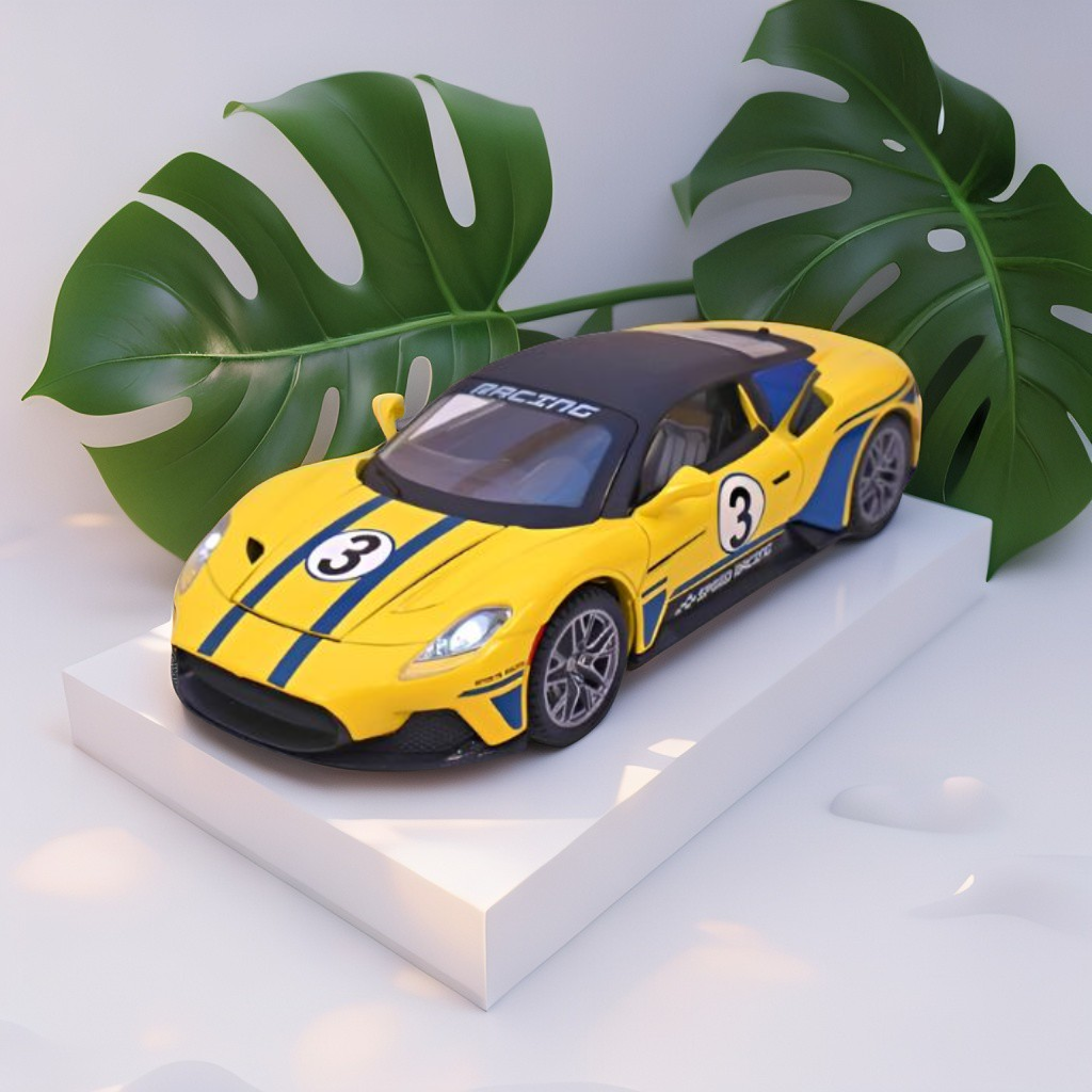 Yellow - Maserati MC 20 Alloy Metal Pull Back Diecast Car – Premium Metal Toy Vehicle for Kids & Collectors Scale 1:22 - MSLMI.