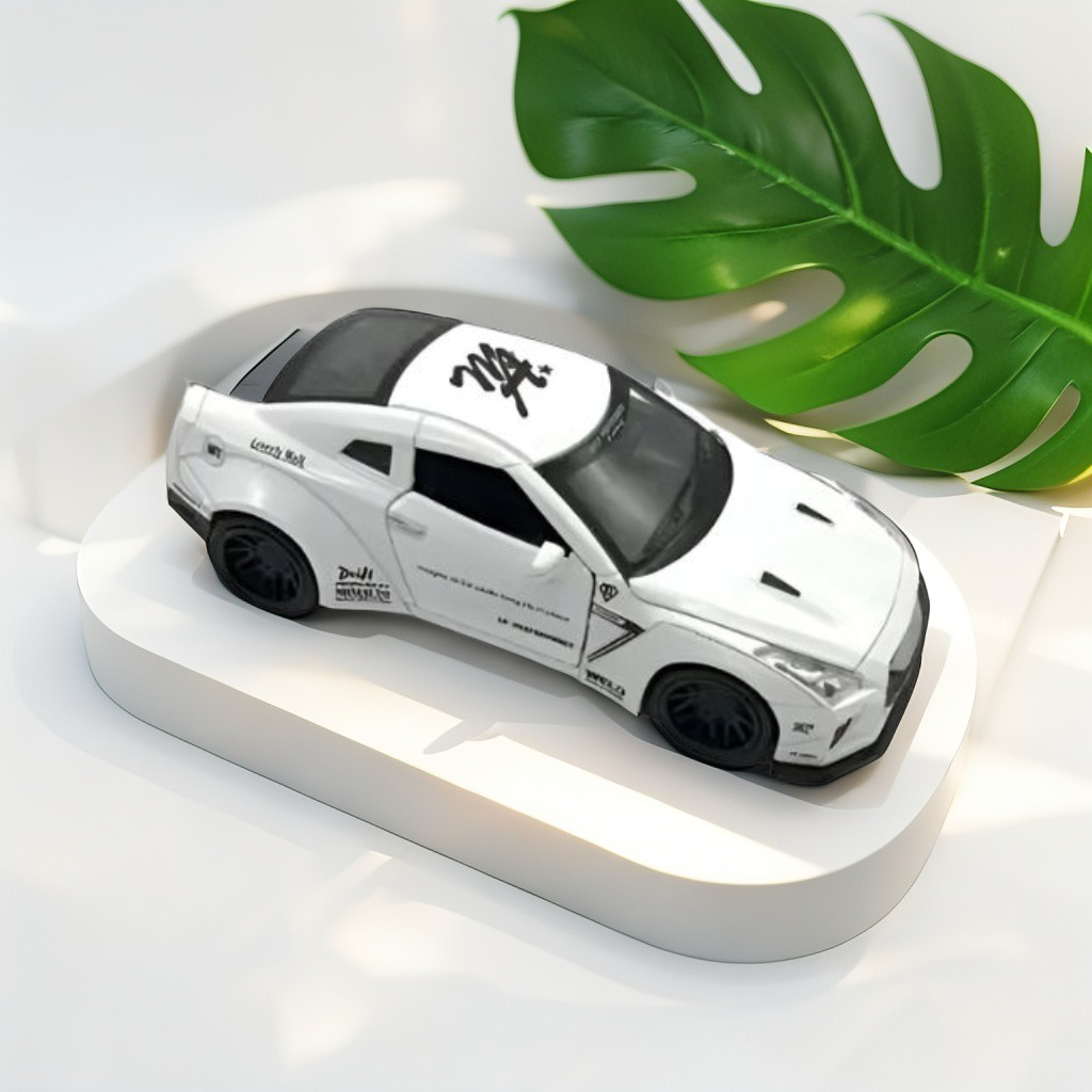 Nissan GTR R35 Diecast Toy Car – Alloy Pull Back Model with Sound & Light – Mini Auto Sports Car for Kids & Collectors Scale 1:32.