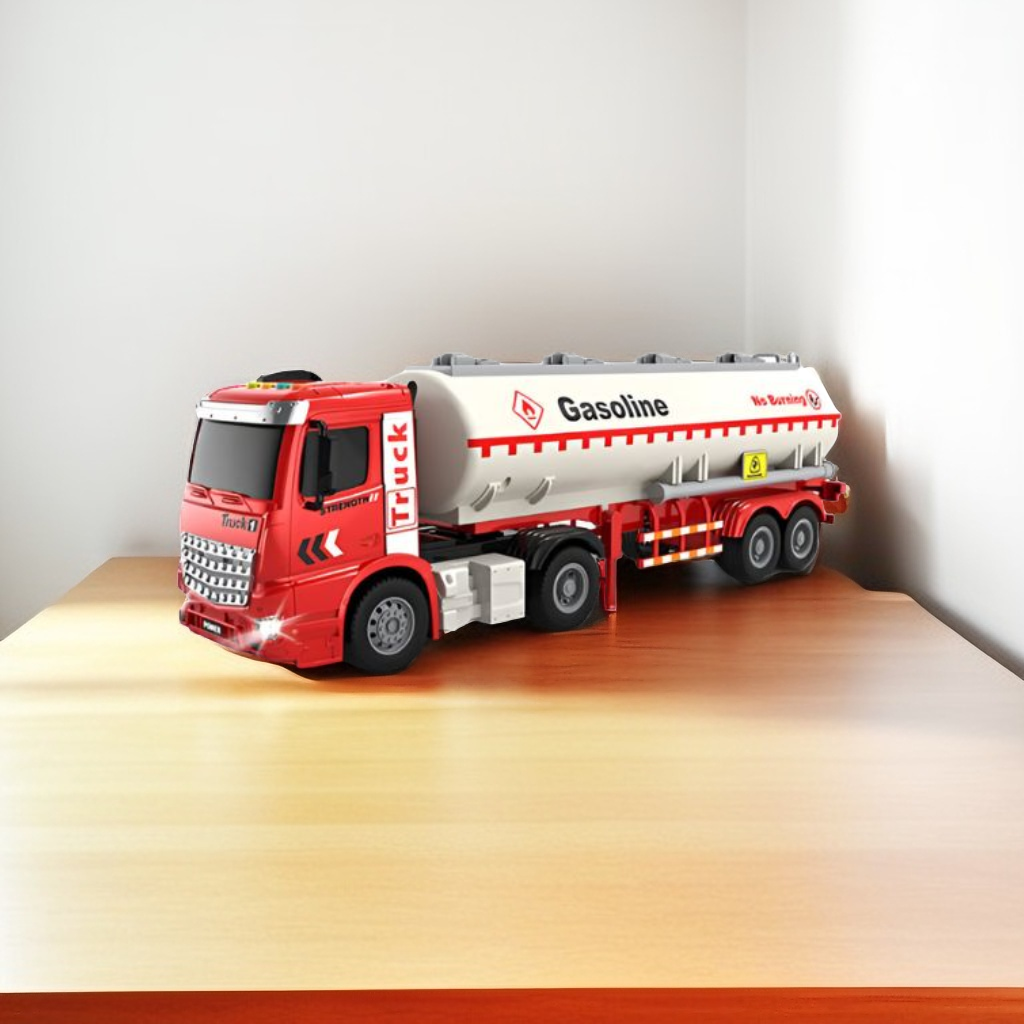 Red - Gasoliner – Pull Back Tanker Truck Toy for Kids | Friction Powered Fuel Tanker Vehicle for Boys & Girls LMI15067.