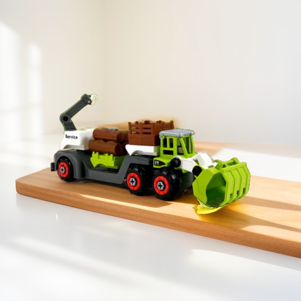 DIY Take-Apart Logging Truck Toy Set with Screwdriver & Crane | Build & Play Construction Vehicle | Educational STEM Toy for 3+ TV1571