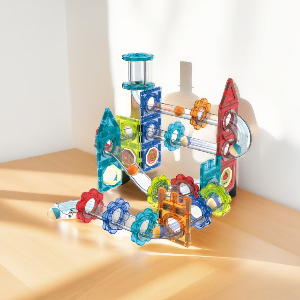 Magic Magnetic Blocks Marble Run Building Block Set - 113 PCS STEM Fun Track LEGO Set - Educational Science Toy TV708