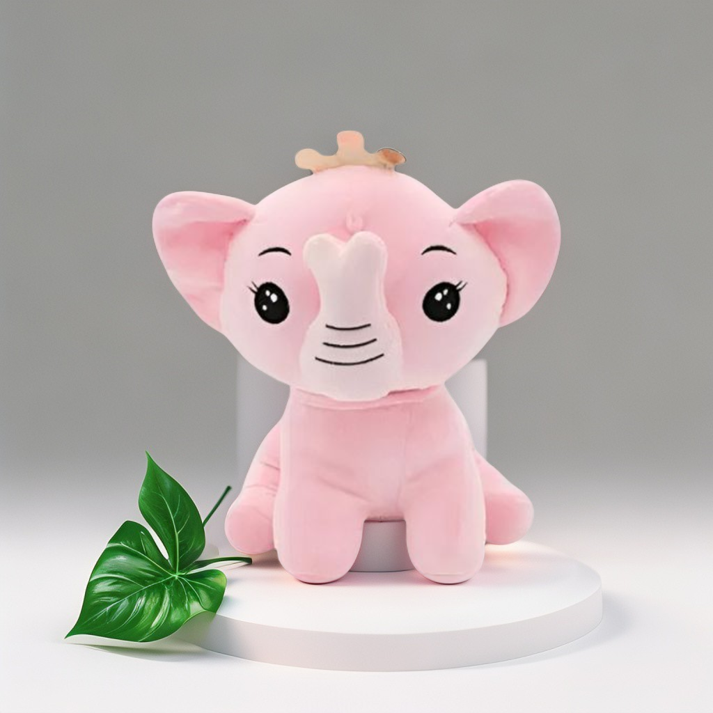 Elephant Soft Toy with Crown – Cuddly Plush Toy for Babies & Kids | Ultra-Soft & Safe 8 inch - MS9082.