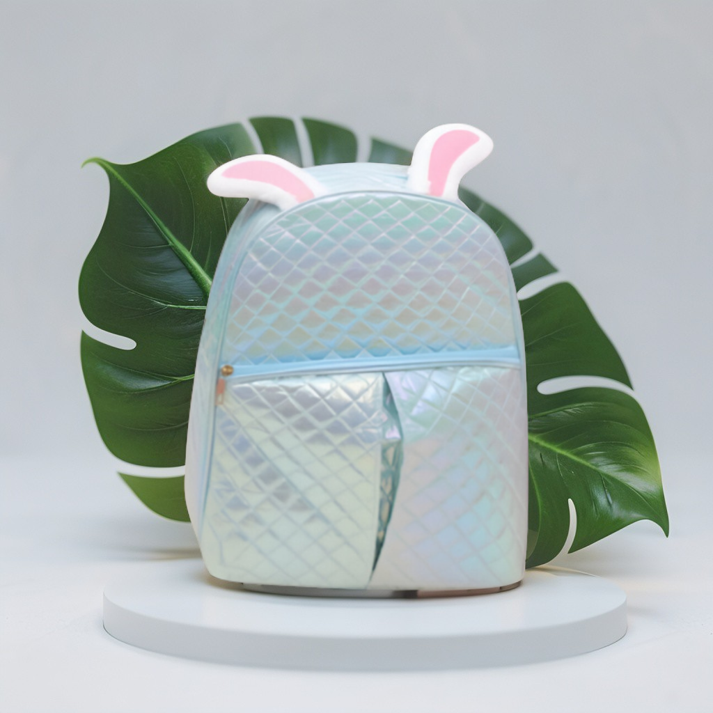 Bunny Ears Backpack – Cute Iridescent Kids School Bag Blue NOVGBT-50099.