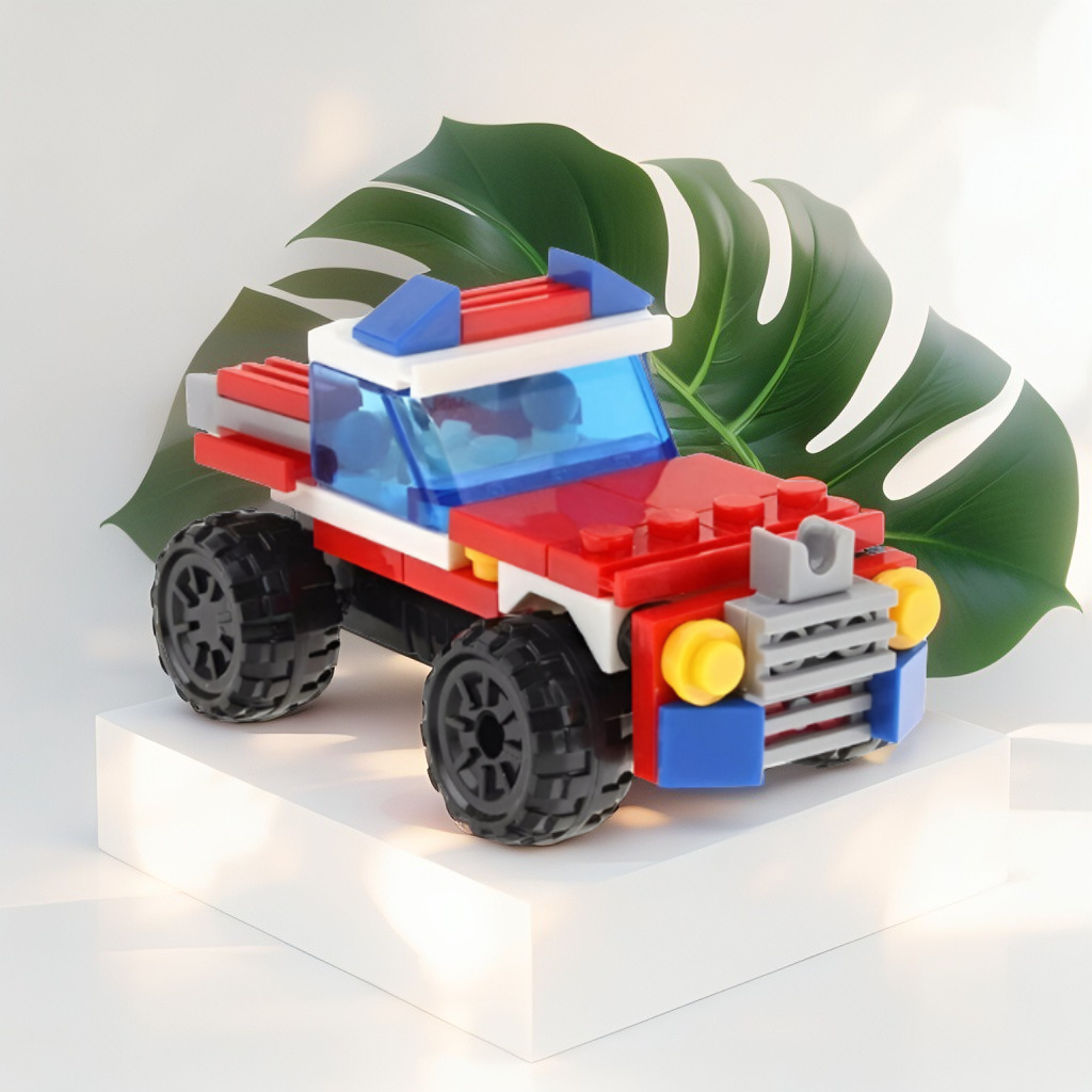 Play Box City Ambulance Building Set – 53 PCS Construction Toy for Kids | Create Vehicle & Robot Models TV4675.