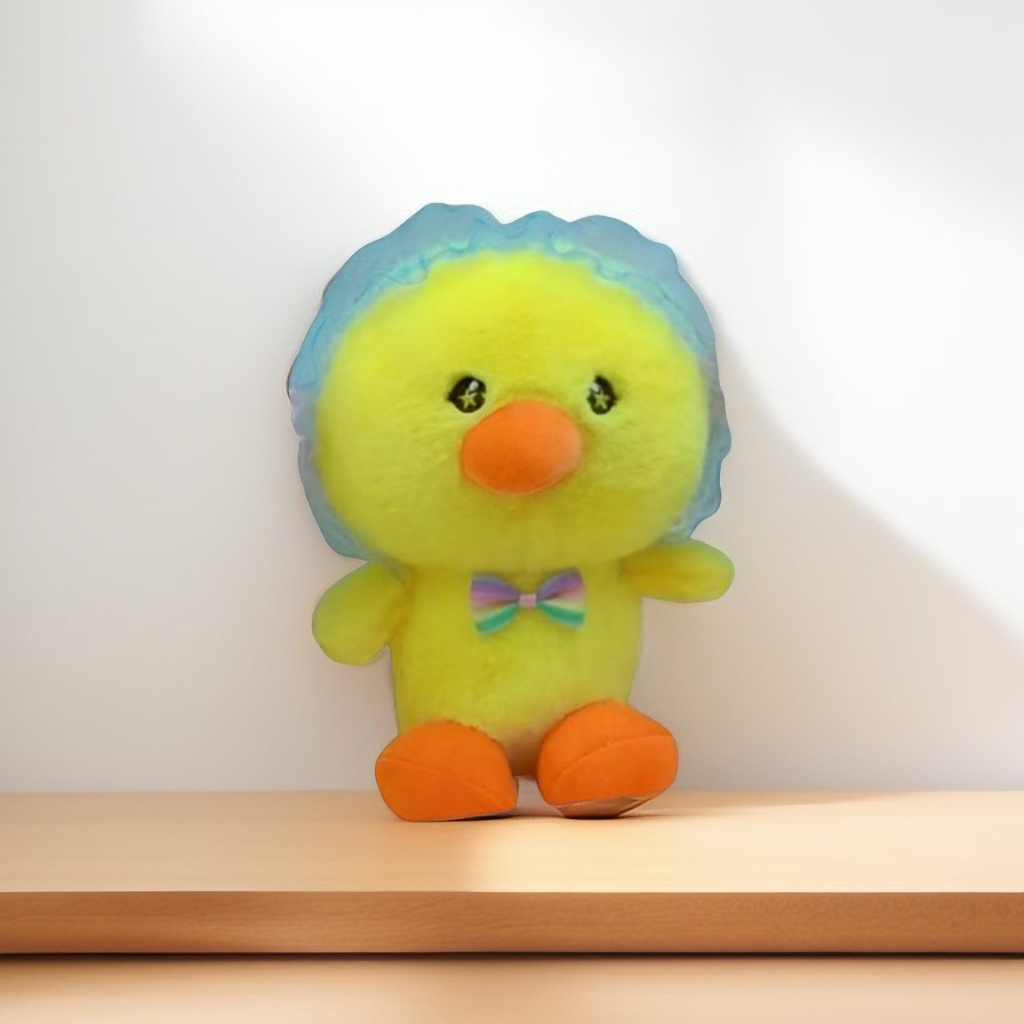 Yellow - Adorable Soft Toy with Bow – Cute & Cuddly Plush Gift for All Ages 8 inch - MS14484.