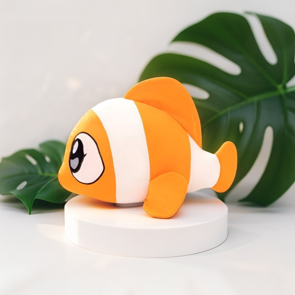 AquaCuddle Plush – 7 Inch Soft Marine Animal Pillow | Cute Clownfish Plush Toy for kids - MS13563