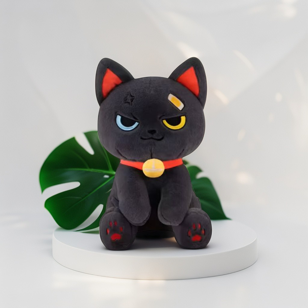 Grey - KawaiiCat Plush Doll – Soft Stuffed Animal Toy & Cute Home Decoration 8 inch - MS14523.