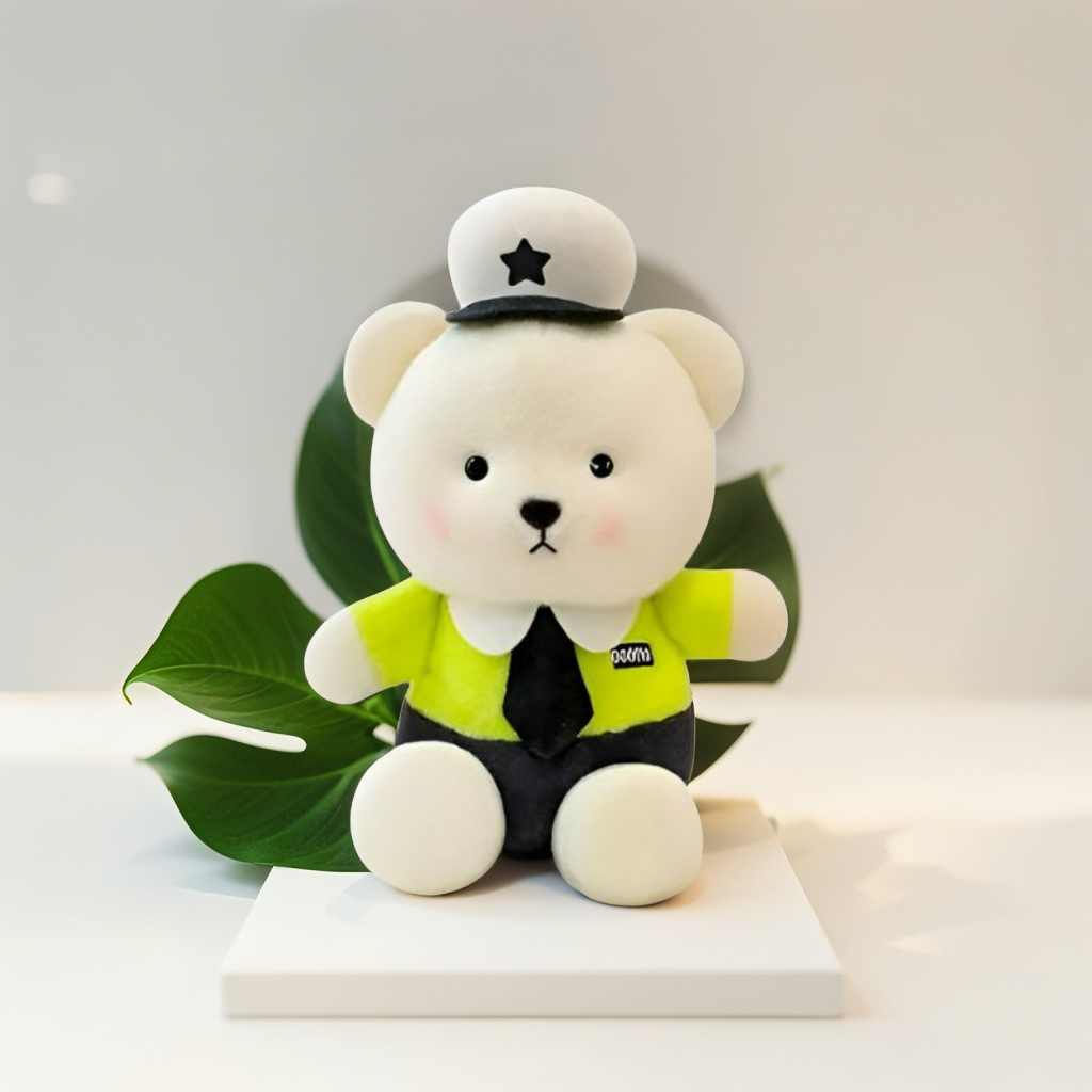Green - Police Officer Teddy Bear – Soft, Plush & Huggable Toy for All Ages 8 inch - MS103210.