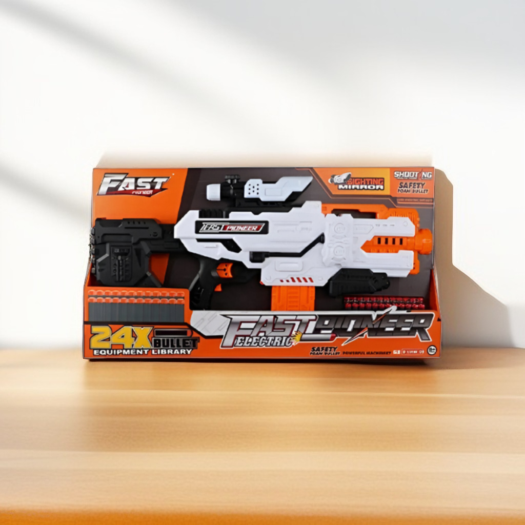 FAST PIONEER Toy Foam Dart Blaster | Large Rifle with Scope and 24 Darts NX13510
