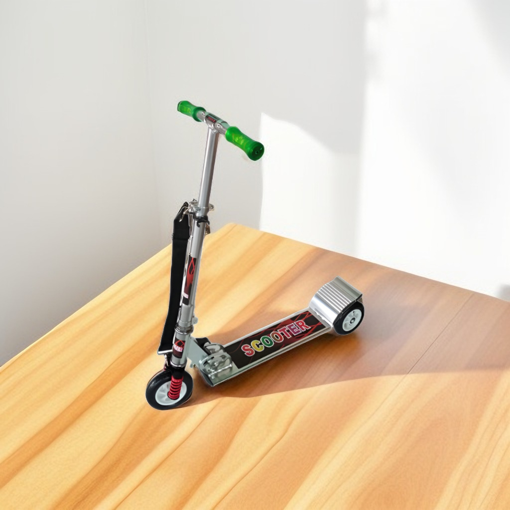 Adjustable Height Hot Rod Themed Kick Scooter | Portable and Foldable Outdoor Ride-On Toy LMI7694