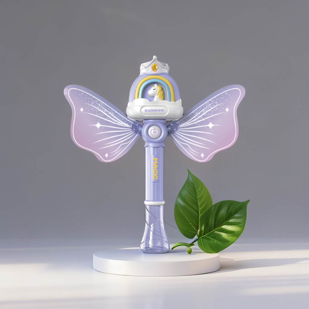 Angel Light Up Bubble Wand Toy for Kids | Flashing LED, lavender Fairy Wings & Music | Great Gift or Party Supply NX15767