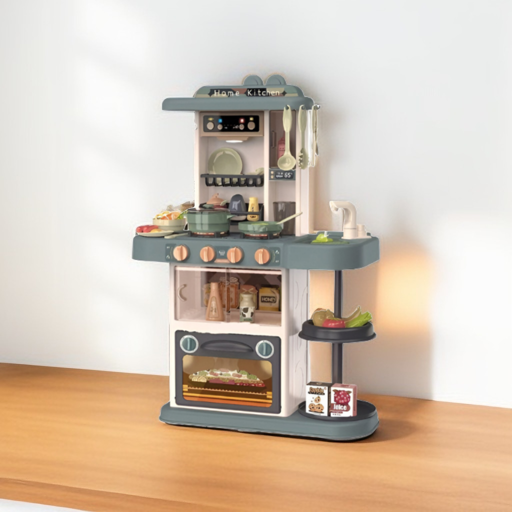 43-Piece Deluxe Kids Play Kitchen Set with Real Water Sink, Lights & Sounds | Pretend Cooking Toy for Toddlers – Realistic Stove, Utensils & Accessories | NX15243.