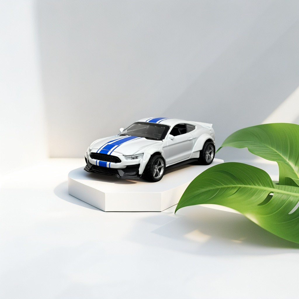 Mustang GT Wide-Body Diecast Toy Car (White) - Scale 1:34 Model Collector's Edition LMI15610