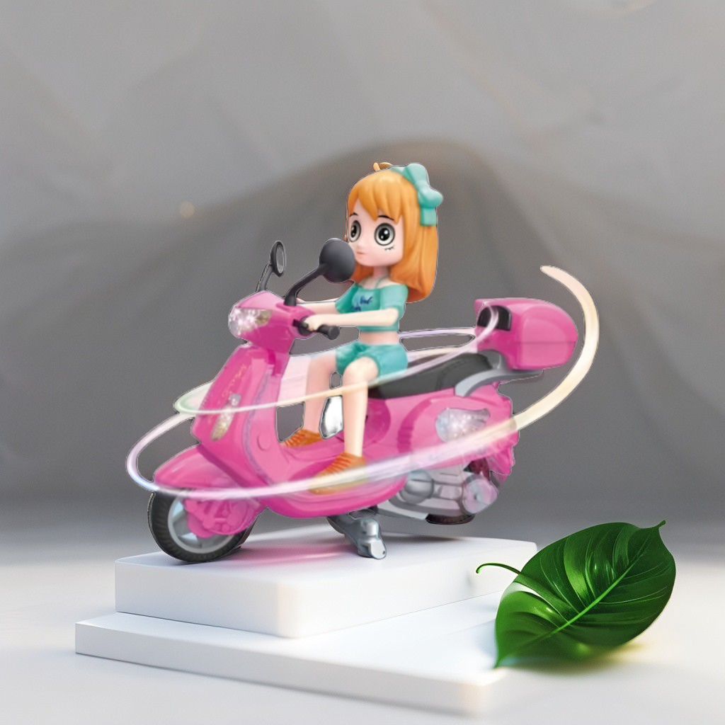 Cool Motorcycle Toy - Pink Motorcycle Toy for Kids with Light-Up Motorbike and Music | Fun Ride-On Toy for LMI14278.