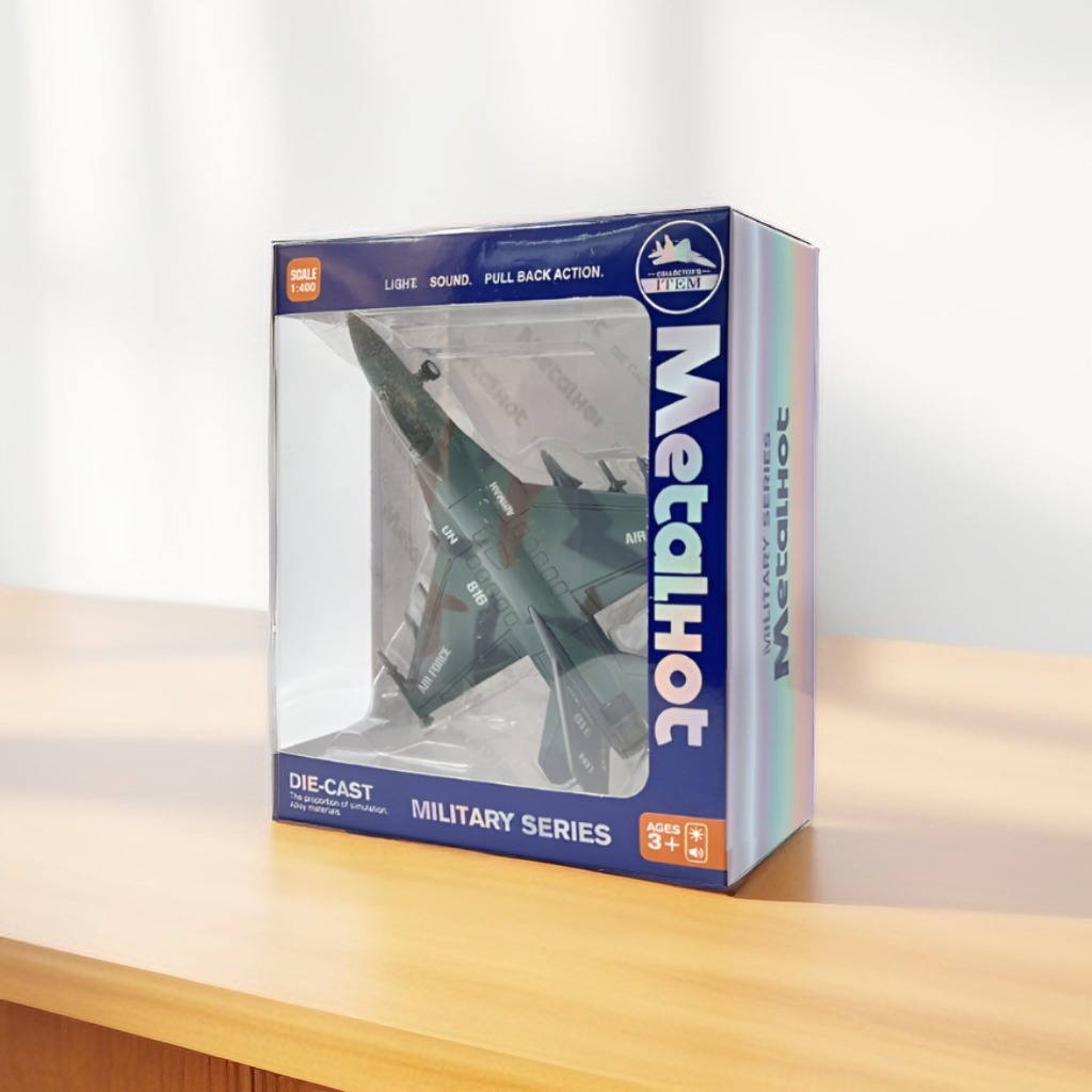 Collectible MetalHO Diecast Fighter Aircraft Model | Pull-Back Action Military Toy for Kids LMI15792