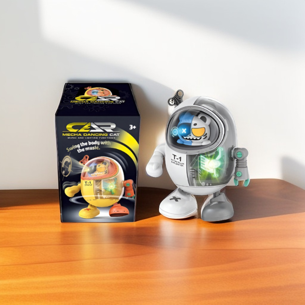 Dancing Cat Robot Toy T-1 - Musical Light-Up Walking Cat with Music, Lights & Fun Movements | Best Interactive Singing Toy LMI15397.