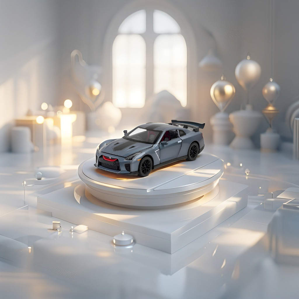 Grey - Die-Cast Nissan GT-R Nismo Model Car 1:32 Scale - Wheels & Openable Doors LMI15801