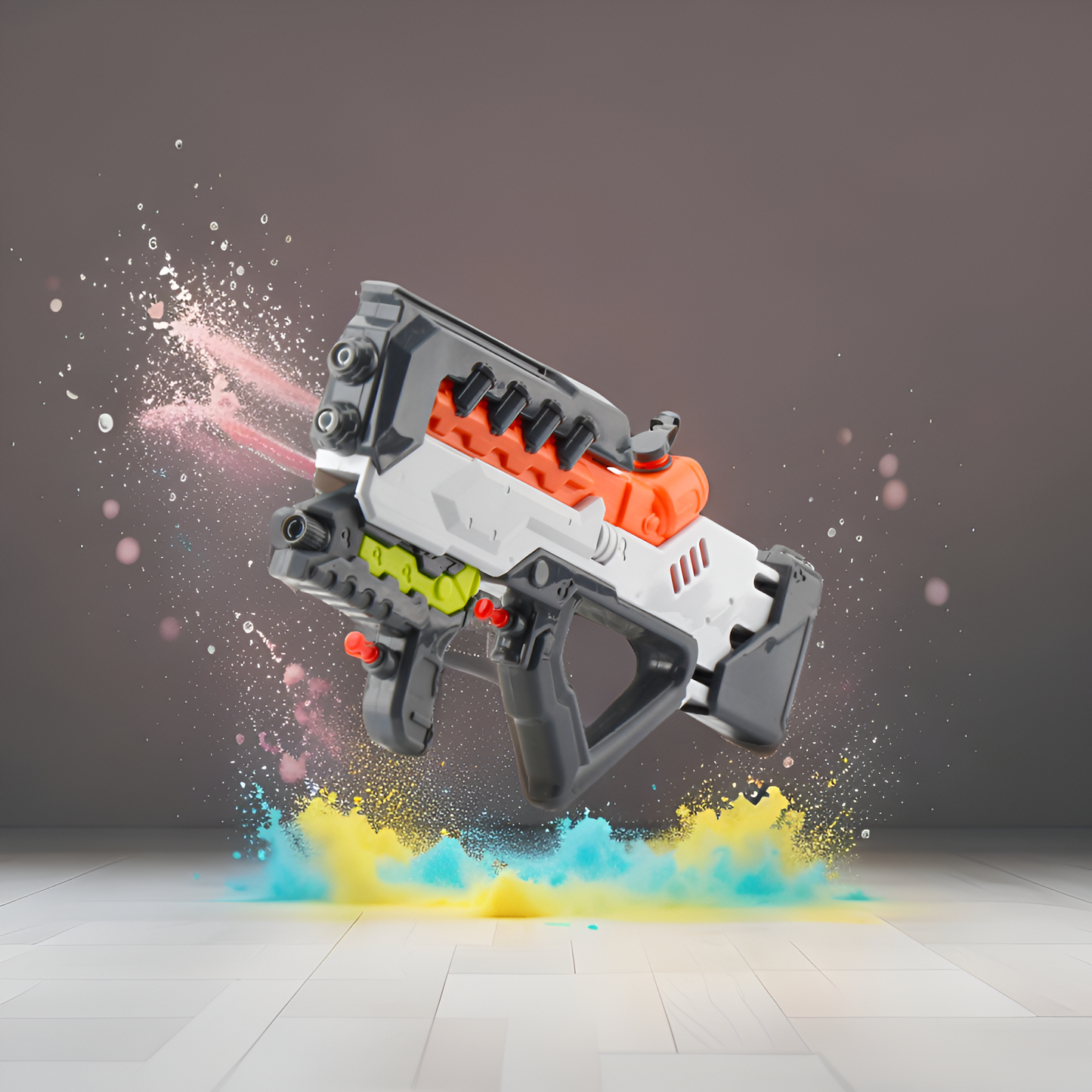 AquaBlaze 250 Holi Pichkari Water Gun – 2-in-1 High-Pressure Tank Spray Gun with Mini Gun (250ML) for Kids, Boys & Girls White LMI11660.