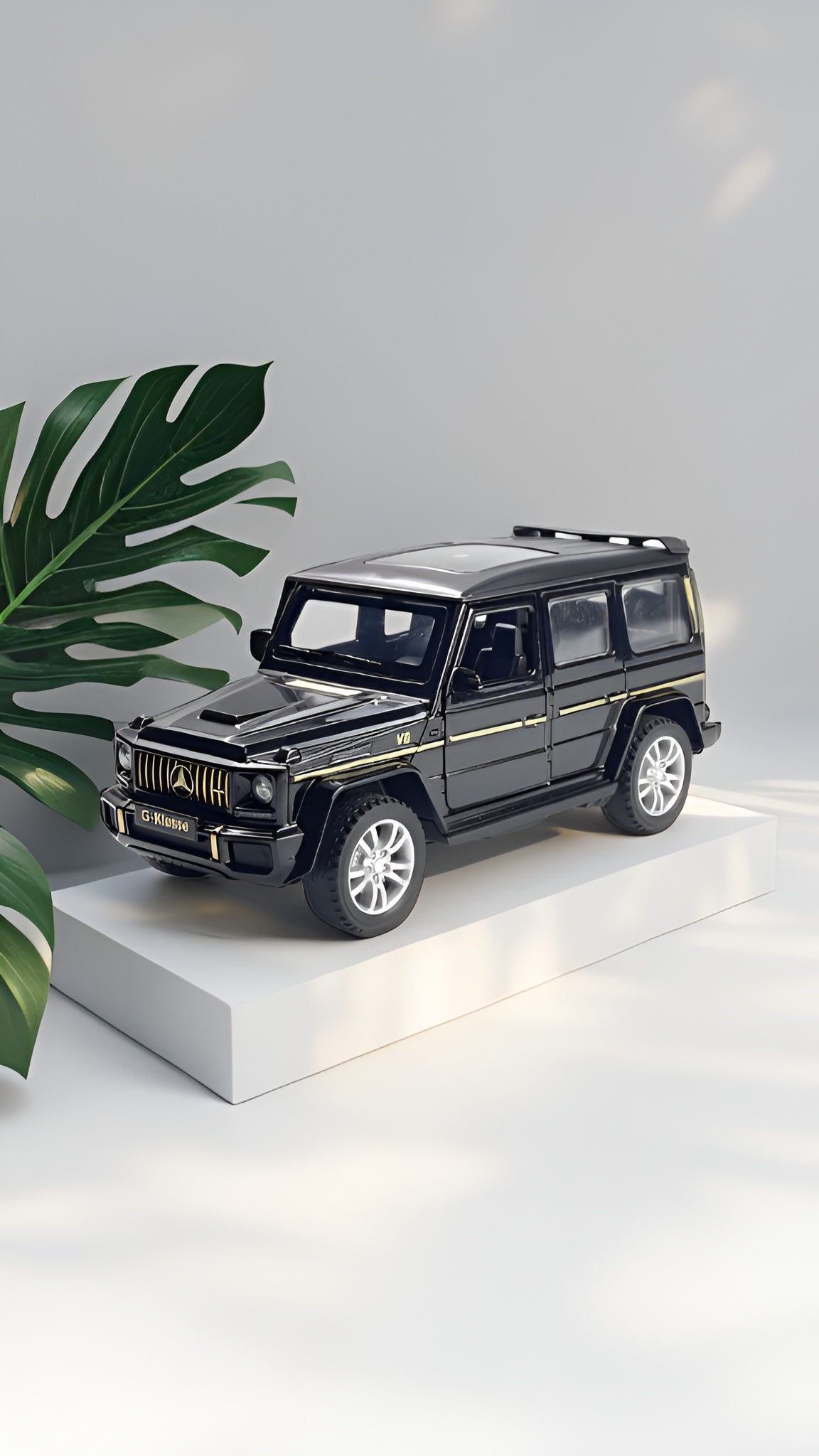 Mercedes-Benz G-Class G63 AMG Diecast Model Car - 1:36 Scale - Black with Gold Trim,  LMI16081